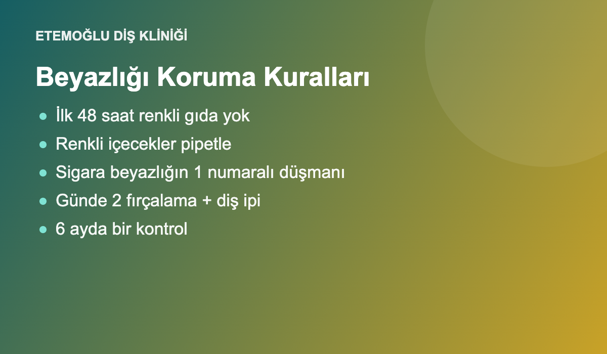 Diş beyazlatma sonrası koruma kuralları