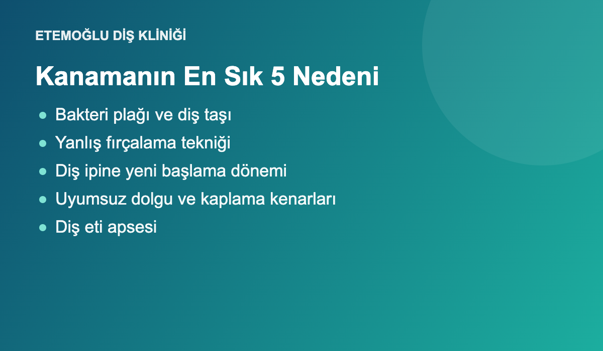 Diş eti kanaması nedenleri kartı