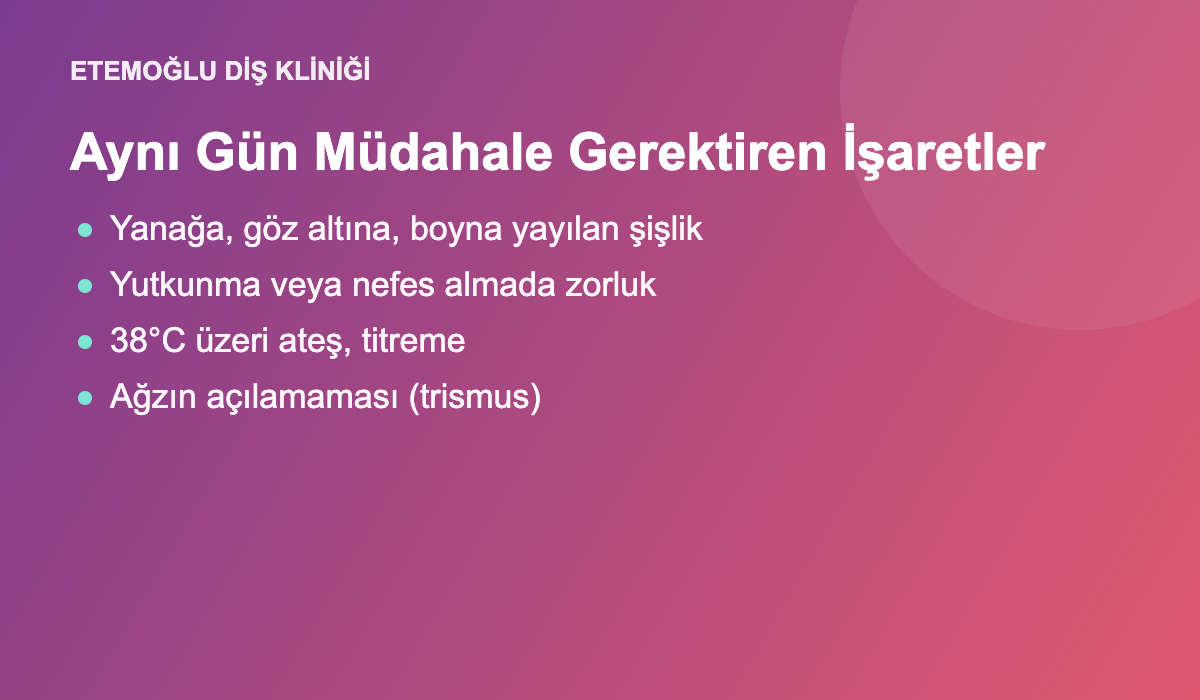 Diş eti şişmesinde acil müdahale işaretleri